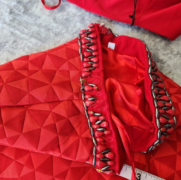 Mac Duggal Red Two Piece Mermaid Gown Size 2 NWT - Picture 12 of 12